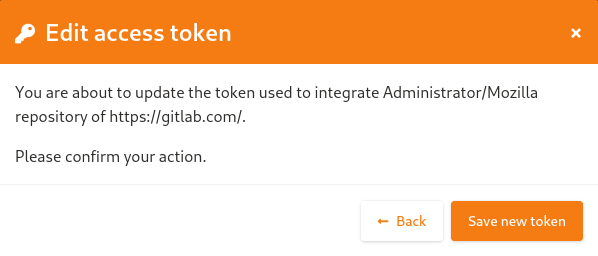 Confirm editing GitLab access token