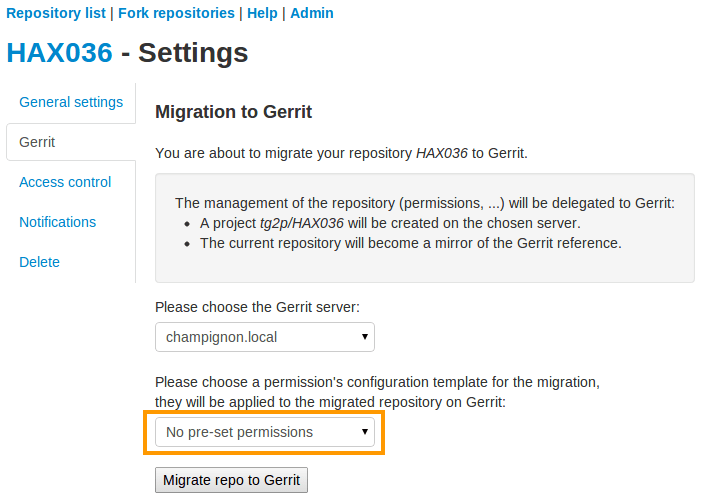 Migrate to Gerrit without default permission scheme