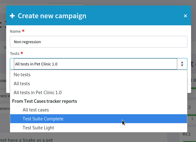 Create a non regression test suite